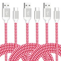 USB Type C Cable, UMECORE 3Pack 3FT USB C Charging Cord Braided for Samsung Galaxy S10 S10E Note 9 S9 Note 8, Pixel, LG V30 G6 G5, Nintendo Switch, OnePlus 6 5 3T - Pink