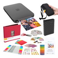 Lifeprint 3x4.5 Portable Photo and Video Printer (Black) Scrapbook Bundle Deluxe