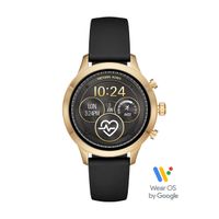 Michael Kors Women's Access Runway Plated Touchscreen Watch with Stainless Steel Silicone Strap, Black, 18 (Model: MKT5053)