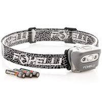 Foxelli Headlamp Flashlight - 165 Lumen, 3 x AAA Batteries Operated (Included), Bright White Cree Led & Red Light, Perfect for Runners, Lightweight, Waterproof, Adjustable Headband