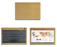 decalrus - Protective Decal for Lenovo Yoga Book C930 (10.8" Screen) Laptop Gold Carbon Fiber Skin Skins Decal for case Cover wrap CFlenovoYogaBkC930Gold