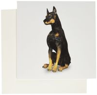 3dRose Doberman Pinscher Dog Sitting - Greeting Cards, 6 x 6 inches, set of 12 (gc_49061_2)