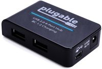 Plugable USB 2.0 4-Port High Speed Charging Hub with 12.5W Power Adapter and BC 1.1 Charging Support for for Android, Apple iOS, and Windows Mobile Devices