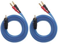 KK Cable Q-P2 18 GAUGE OFC Speaker Wire Pair with RCA Male (White & Red) to 2 Pair Banana (4banana) Plugs, Q-P2 (3M(9.8ft))