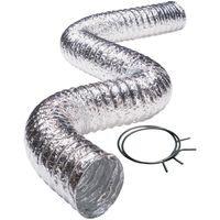 FLXC0405 4" 2-ply Aluminum Flex Duct with 2 Spring Clamps (5' Length)