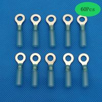 60Pcs Heat Shrink Connectors,Raogoodcx 16-14 GA Nylon Insulated Heat Shrink Ring Waterproof Wire connectors Marine Automotive Terminals Kit M6