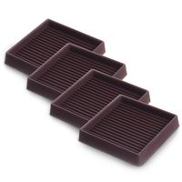 CasterMaster 3X3 Square Rubber Furniture Caster Cups with Anti-Sliding Floor Grip (Set of 4)