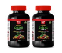 Brain Health Vitamins - Organic Greens Complex - Ginger Extract Alcohol Free - 2 Bottles 120 Tablets