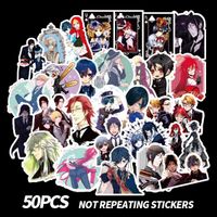 Black Butler Waterproof Laptop Stickers Waterproof Skateboard Snowboard Car Bicycle Luggage Decal 50pcs Pack (Black Butler)