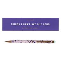 Yes Studio Things I Can't Say Ballpoint Pen with Touch Screen Stylus and Slip Sleeve Case, Multi (AYST054)