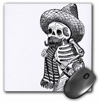 3dRose Day of the Dead Skeleton - Mouse Pad, 8 by 8 inches (mp_110541_1)