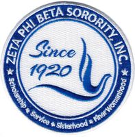 Zeta Phi Beta New Dove Seal Iron-On Patch [White - 4"]