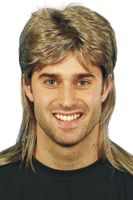 Smiffys mens Mullet Wig Brown/Blonde , One Size