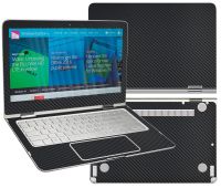 Decalrus - Protective Decal for 2015 HP Spectre x360 13-4003dx (13.3" Screen) Laptop Black Carbon Fiber Skin Skins Decal wrap CFfbhpSpectre360Black