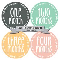 Months In Motion Monthly Baby Milestone Stickers for Girl - Onesie Month Sticker - Infant Photo Prop for First Year - Shower Gift - Newborn Keepsakes - Arrows (Style 1025)