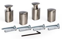 Displays2go Standoff Systems, Triangular Shape and Stainless Steel Finish (FFT1621IX)