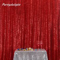Dark Red PartyDelight Sequin Backdrop, Wedding Curtain Special Events, Party, 6FTx7FT
