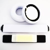 White Replacement Headband Ear Pad Earpads Cushion Set For Beats by Dr. Dre Pro Detox Headphones