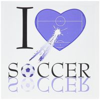 3dRose I Love Soccer In Blue - Greeting Cards, 6 x 6 inches, set of 12 (gc_101405_2)
