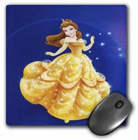 3dRose LLC 8 x 8 x 0.25 Inches Mouse Pad, Fairy Princess in Yellow Dress on Blue with Stars (mp_41583_1)