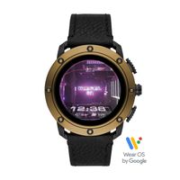 Diesel On Men's Axial Touchscreen Stainless Steel and Leather Smartwatch, Black-DZT2016