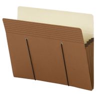 Smead Secure File Pocket with Easy Grip, Straight-Cut Tab, 3-1/2" Expansion, Letter Size, Redrope, 25 per Box (73228)