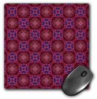3dRose LLC 8 x 8 x 0.25 Inches Mouse Pad, Shades of Burgundy and Blue Layered Flowers Pattern (mp_64064_1)