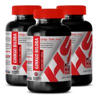 Ginkgo biloba Extract Vitamins - 50 : 1 Ginkgo BILOBA Leaf Extract 120 MG - Improve Cognitive Function (3 Bottles)