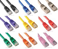 Cable Builders Cat6 Gigabit Ethernet Network 1 FT Patch Cable Assorted Colors 1FT 10-Pack Category 6 RJ45 8P8C Molded Connectors 1' Qty 10 LOT, 10 Pack