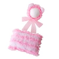 Newborn Baby Photography Props Boys Girls Mesh Fox Hat with Professional Posing Aid Positioner Sets (Pink)