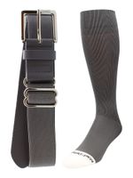 MadSportsStuff Pro Line Baseball Socks and Belt Combo (Graphite, Small)