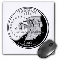 3D Rose"Indiana Collectible Quarter" Matte Finish Mouse Pad - 8 x 8" - mp_56913_1