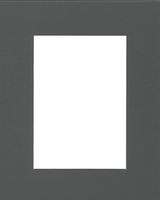 Pack of 5 11x14 Slate Grey Picture Mats with White Core Bevel Cut for 8.5 X 11 Pictures