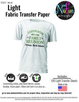 NuFun Activities Inkjet Printable Iron-On Heat Transfer Paper, Light Fabrics, (100 Sheets)