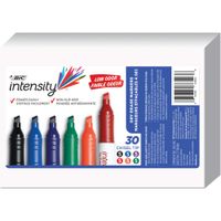 Item: BIC Great Erase Grip Chisel Dry Erase Marker, Chisel Tip, Assorted Ink, 30 Coun