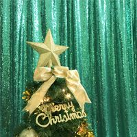 TRLYC 2FT by 8FT Christmas Blue Sequin Curtain Backdrop for Father'Day Wedding Party