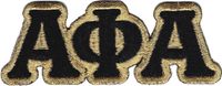 Alpha Phi Alpha Connected Letter Iron-On Patch Set [Black - 3"W x 1.5"H]