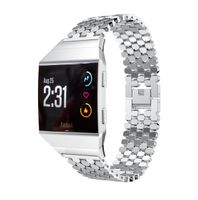 MoreToys Stainless Steel Sports Replacement Accessories Watch Bands Wristband Strap for Fitbit Ionic Smartwatch (Silver)