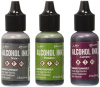 Ranger Adirondack Alcohol Ink 1/2-Ounce 3/Pkg, Cottage Path, Slate/Currant/Meadow
