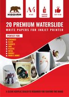 Kodiak Supplies A4 Waterslide Decal Paper INKJET WHITE - 20 Sheets - DIY A4 water slide Transfer WHITE Printable Water Slide Decals A4 20 Sheets (B07HGQPG2C)