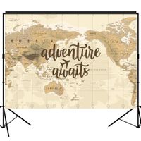 musykrafties Adventure Awaits Backdrop Large Banner Decoration Dessert Table Background Photobooth Prop 7x5 feet