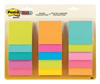 Post-it Super Sticky Notes, 15 Pads, Miami Collection, 3 In x 3 In (654-15SSMULTI2)