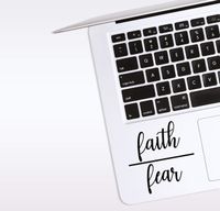 World Design Faith Over Fear Laptop Corner Decal