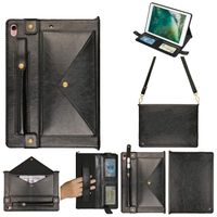iPad Pro 12.9" Case 2018 3rd Generation, Multi-function Wallet Protective Cover with Card Slot Pocket/Hand & Shoulder Strap/Classic Buckle Closure Shoulder Bag Book Case for iPad Pro 12.9 2018,Black