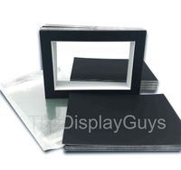 The Display Guys ~ 11x14 Mat Board Set , Back Board , Plastic Bags (25pcs 11x14 Black Complete Set)