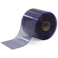 Scratch Resistant Ribbed Standard PVC Roll, 150', 8", Clear