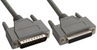 Amphenol CS-DSRHDB25MF-015 DB25 25-Pin D-Sub Cable, Reversible Hardware, Shielded, Male/Female, 15', Gray