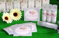 ZZYBIA Homemade Skincare Products Adensive Labels Stickers for Lip Balm Handcream Candle Container Tubes 30pcs (Lip Balm - Light Purple Floral)
