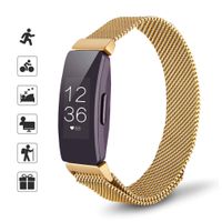 TOMALL Metal Bands Compatible for Fitbit Inspire and Fitbit Inspire HR,Stainless Steel Metal Wristband for Women Men (Small, Gold)