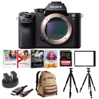 Sony Alpha a7SII Mirrorless Digital Camera with Laptop Storage Backpack and 128GB Card Bundle (Body Only)